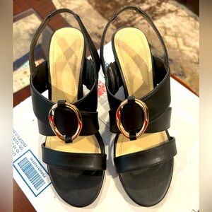 Impo - Women’s Size 9 M Black with Gold accent Open Toe Sling Back Sandal